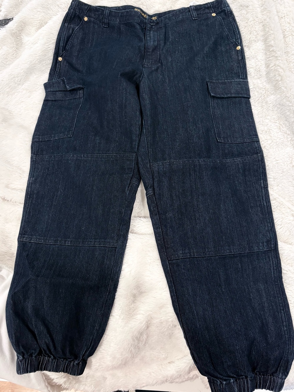Michael Kors Dark Blue Relaxed Cargo Jeans